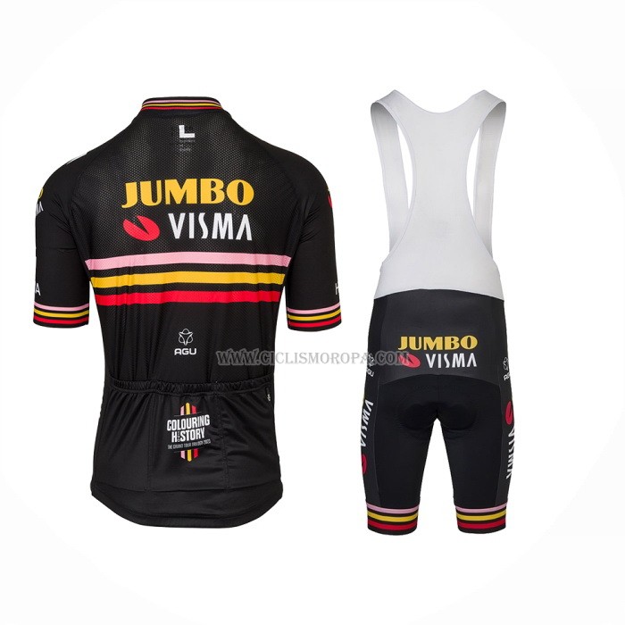 2023 Ropa Ciclismo Jumbo Visma Negro Mangas Cortas y Culotte Corto